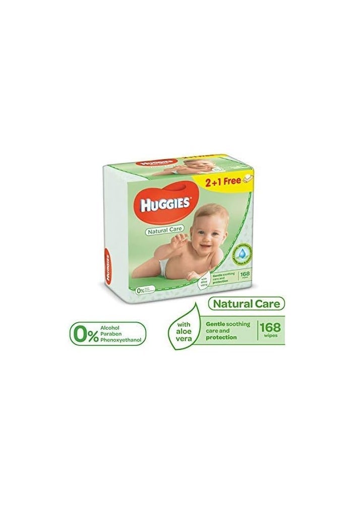 Huggies Baby Wipes Natural Care with Aloe Vera, 56 Count, Pack of 12, Total 672 Wipes - Image 2